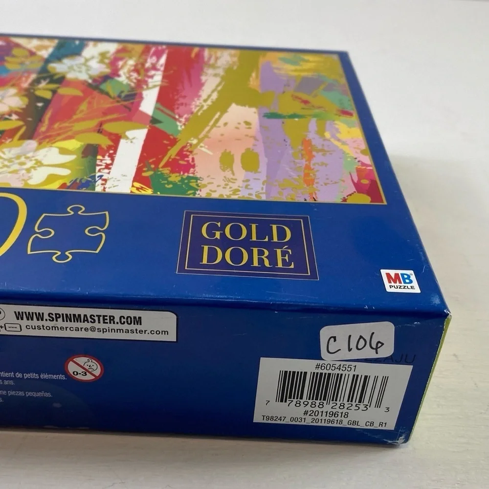 Milton Bradley Puzzle - 750 Pieces Gold Dore - Composition With Wild Roses- New!